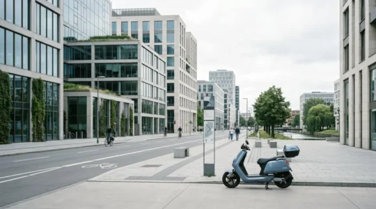 Scooter moderne stationnement en zone urbaine réglementée